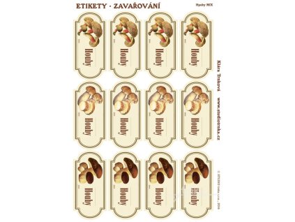 Samolepící etikety zavařování houby 1