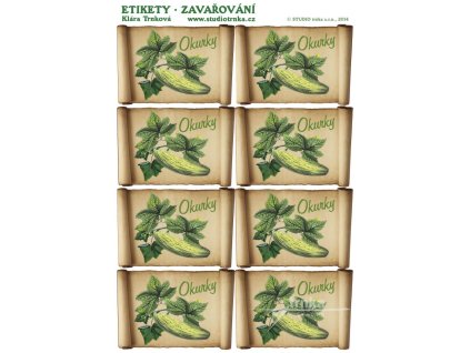 Samolepící etikety zavařování okurky 2