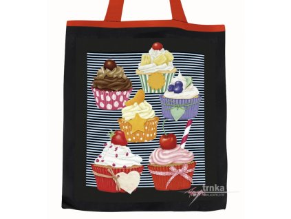 Plátěná nákupní taška Veselé muffiny v tmavém