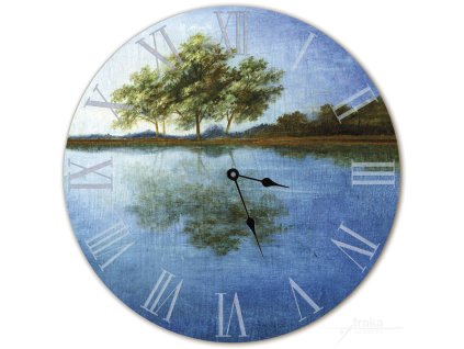 Dřevěné hodiny Jezero Klára Trnková