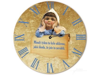 Dřevěné hodiny Minulý týden tu bylo uklizeno
