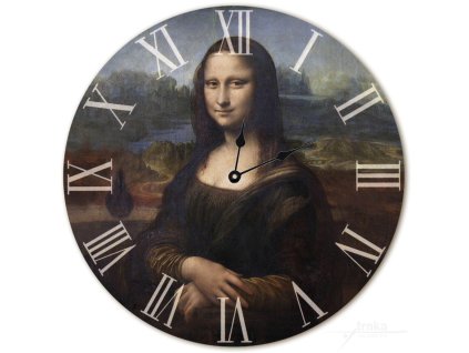 Dřevěné hodiny Leonardo da Vinci Mona Lisa