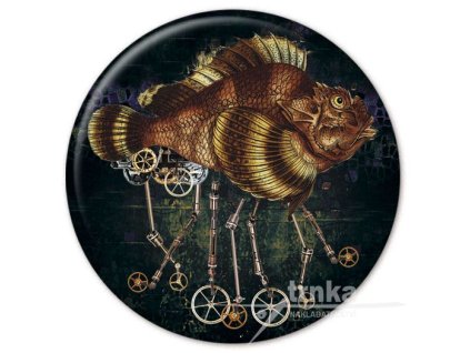 Zrcátko Kráčející ryba Steampunk