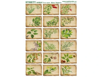 Samolepky na kořenky 3 - prázdné