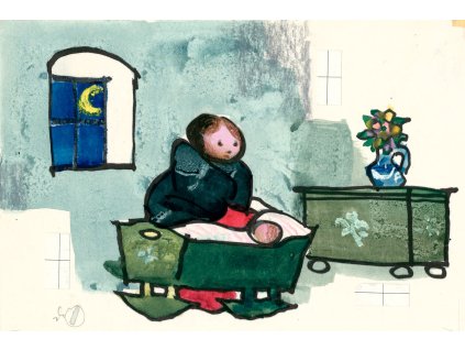 Jiří Trnka Ilustrace Originály Maminka s kolébkou