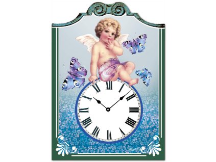 Nástěnné andělské hodiny andílek
