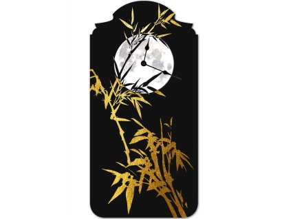 Nástěnné hodiny originální japonske bambus černé