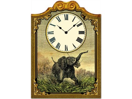 Nástěnné originální hodiny Jules Verne Slon