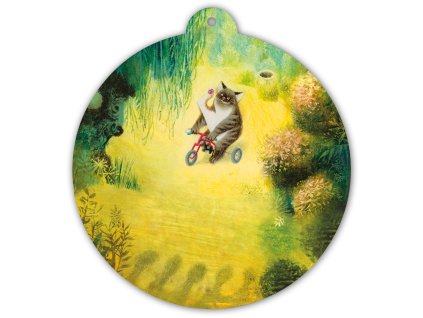 Kocour na tříkolce, Jiří Trnka, dřevěný obrázek