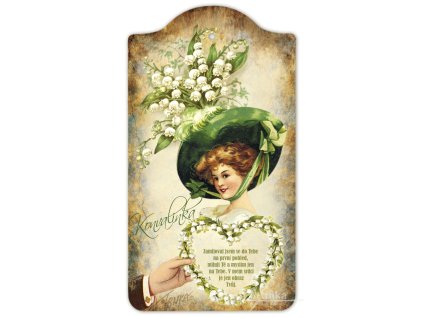 Květomluva, Konvalinka, dřevěný obrázek