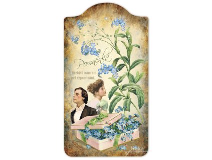 Květomluva, Pomněnka, dřevěný obrázek