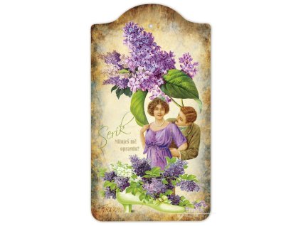 Květomluva, Šeřík, dřevěný obrázek