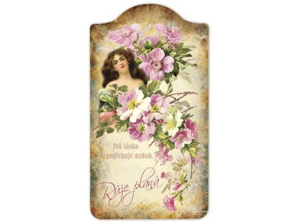Květomluva, Růže planá, dřevěný obrázek