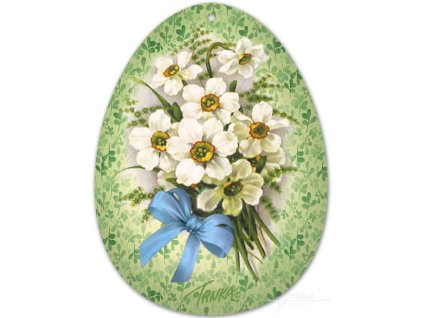 Dřevěné vejce Bílé narcisy
