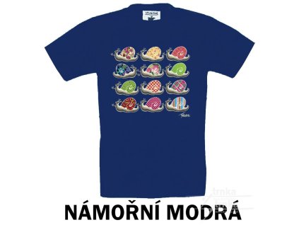 Dětské tričko námořní modrém Šneci