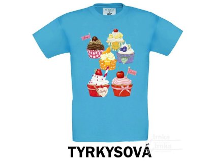 Dětské tričko tyrkysové Muffiny
