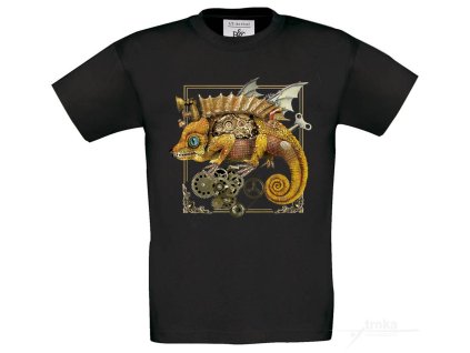 Tričko UNI Mechanický chameleon v rámečku, Steampunk