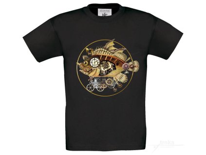 Tričko UNI Mechanická ryba, Steampunk