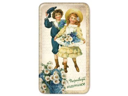 Magnet Nejmilejší mamince, dvě děti 50 x 90 mm/NB