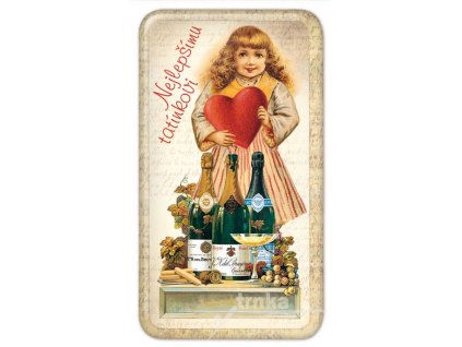Magnet Nejlepšímu tatínkovi, holčička srdce 50 x 90 mm/NB