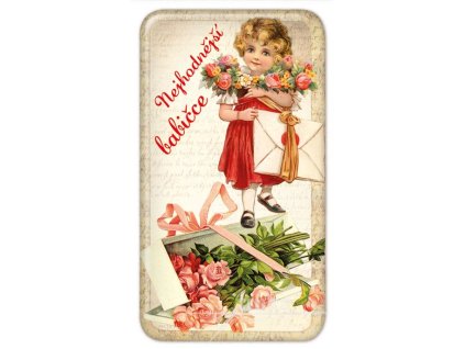 Magnet Nejhodnější babičce, červená holčička 50 x 90 mm/NB