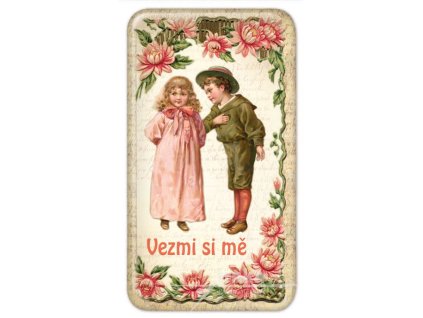 Magnet Vezmi si mě, dvě děti 50 x 90 mm/NB