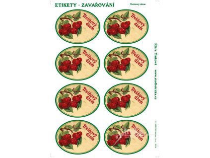 Samolepicí etikety zavařování třešňový džem 1