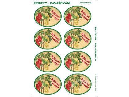 Samolepicí etikety zavařování rybízový kompot
