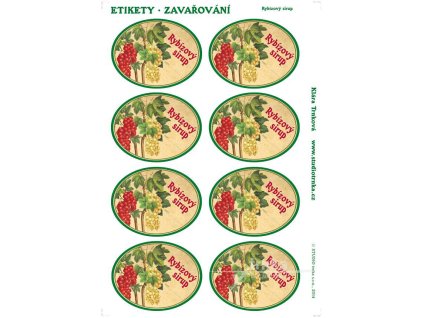 Samolepicí etikety zavařování rybízový sirup