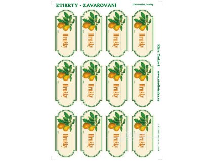 Samolepicí etikety zavařování hrušky