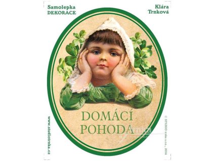 Dekorační samolepky Domácí pohoda zelená holčička