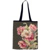 Nákupní plátěná taška černá pivoňky