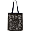Nákupní plátěná taška černobílá květy
