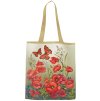 Nákupní plátěná taška vlčí máky v zahradě