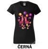 Černé Tričko dámské Kočky růžové