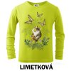 Limetkové Tričko dětské DR Kocour s motýly