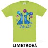 Limetkově zelené Tričko dětské KR Kočky modré