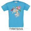 Tyrkysové Dětské tričko KR Rozkvetlé orchideje