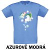 Azurově modré Tričko dětské KR dvě rybky
