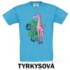 Tyrkysové Tričko dětské KR Žirafa růžová