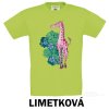 Limetkově zelené Tričko dětské KR Žirafa růžová