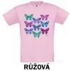 Růžové Tričko dětské KR Motýli