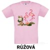 Růžové Tričko dětské KR Plameňáci