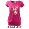 Růžové pink Dámské tričko volný střih Rozkvetlé orchideje