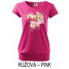 Růžové pink Dámské tričko volný střih Tajemství orchidejí