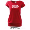 Červené Dámské tričko volný střih Krajkové růže