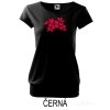 Černé Dámské tričko volný střih Květinová brož
