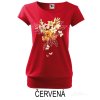 Červené Dámské tričko volný střih Lilie jsou krásné