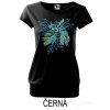 Černé Dámské tričko volný střih Lesní zákoutí v modré