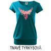 Tmavě tyrkysové Dámské tričko volný střih Náhrdelník z Tahiti